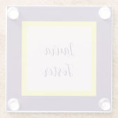 Handwriting Eleganter Name Indigo Yellow Rose Quar Glasuntersetzer (Rückseite)