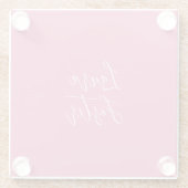 Handwriting Eleganter Name Rosa Farbe Glasuntersetzer (Rückseite)