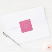 Handwriting Eleganter Name Rosa Farbe Quadratischer Aufkleber (Umschlag)