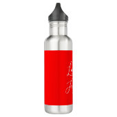 Handwriting Elegantname Red Color Schlicht Edelstahlflasche (Links)