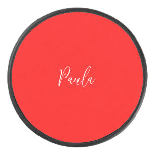Handwriting Elegantname Red Color Schlicht Eishockey Puck