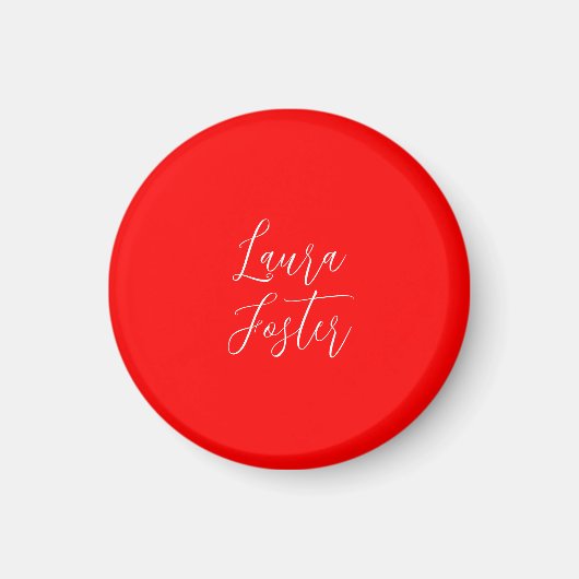 Handwriting Elegantname Red Color Schlicht Magnet (Vorne)
