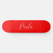 Handwriting Elegantname Red Color Schlicht Skateboard (Horizontal)