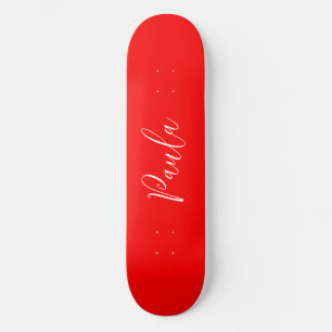 Handwriting Elegantname Red Color Schlicht Skateboard