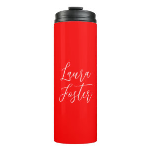 Handwriting Elegantname Red Color Schlicht Thermosbecher