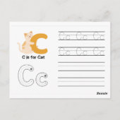 Handwriting-FlashCards für Kindergarten | B,C | Postkarte (Rückseite)