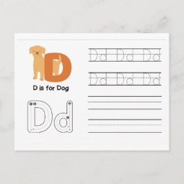 Handwriting-FlashCards für Kindergarten | D,E | Postkarte
