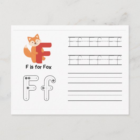 Handwriting-FlashCards für Kindergarten | F,G | Postkarte (Vorderseite)