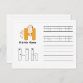 Handwriting-FlashCards für Kindergarten | H, I | Postkarte (Vorne/Hinten)