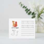 Handwriting-FlashCards für Kindergarten | J,K | Postkarte (Stehend Vorderseite)