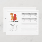 Handwriting-FlashCards für Kindergarten | J,K | Postkarte (Vorne/Hinten)