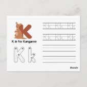 Handwriting-FlashCards für Kindergarten | J,K | Postkarte (Rückseite)