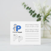 Handwriting-FlashCards für Kindergarten | P,Q | Postkarte (Stehend Vorderseite)