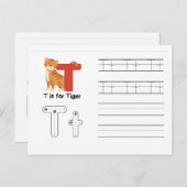 Handwriting-FlashCards für Kindergarten | T,U | Postkarte (Vorne/Hinten)