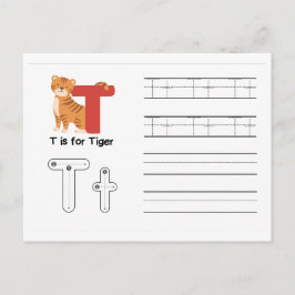 Handwriting-FlashCards für Kindergarten | T,U | Postkarte