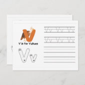 Handwriting-FlashCards für Kindergarten | V,W | Postkarte (Vorne/Hinten)