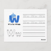 Handwriting-FlashCards für Kindergarten | V,W | Postkarte (Rückseite)