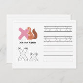 Handwriting-FlashCards für Kindergarten | X,Y | Postkarte (Vorne/Hinten)