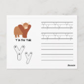 Handwriting-FlashCards für Kindergarten | X,Y | Postkarte (Rückseite)