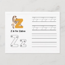 Handwriting-FlashCards für Kindergarten | Z | Postkarte