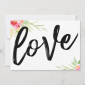 Handwriting Floral verzögert Hochzeitsankündigung Einladung (Rückseite)