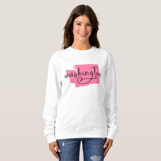 Handwriting Heart Washington in Rosa Sweatshirt (Vorne ganz)