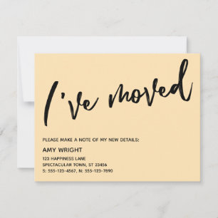 Handwriting Ich habe die Peach Announcement Card v Mitteilungskarte