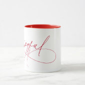 Handwriting Joyful Minimalistisch Red Tasse (Zentrum)