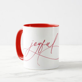 Handwriting Joyful Minimalistisch Red Tasse