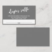 Handwriting Medium Dunkel Gray Diaper Raffle Ticke Begleitkarte (Vorne/Hinten)