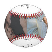 Handwriting Message Keepake Vatertag 2 Foto Baseball (Vorderseite)