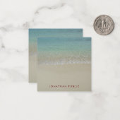 Handwriting Monogram Template Sea Waves Sand Mitteilungskarte (Vorderseite/Rückseite Beispiel)