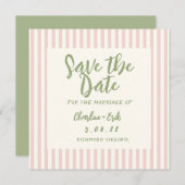 Handwriting pastel Retro Hochzeit speichern Datum Save The Date (Vorne/Hinten)