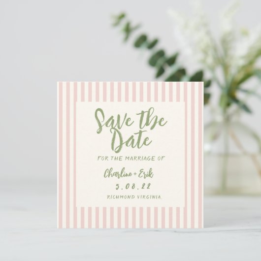 Handwriting pastel Retro Hochzeit speichern Datum Save The Date (Stehend Vorderseite)