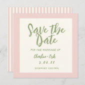 Handwriting pastel Retro Hochzeit speichern Datum Save The Date (Vorne/Hinten)