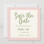 Handwriting pastel Retro Hochzeit speichern Datum Save The Date (Vorderseite)