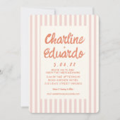Handwriting Pastel Retro Hochzeitkarte Einladung (Vorderseite)