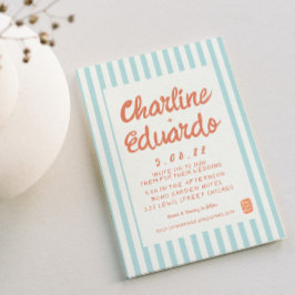 Handwriting Pastel Retro Hochzeitkarte Einladung