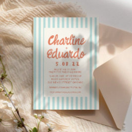 Handwriting Pastel Retro Hochzeitkarte Einladung