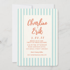 Handwriting Pastel Retro Hochzeitkarte Einladung