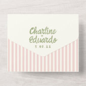 Handwriting Pastel Retro Wedding All In One Einladung (Rückseite)