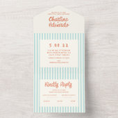 Handwriting Pastel Retro Wedding All In One Einladung (Innen Boden)