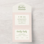 Handwriting Pastel Retro Wedding All In One Einladung (Innen Boden)