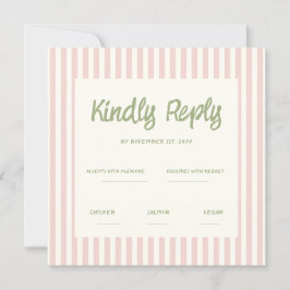Handwriting Pastel Retro Wedding Rsvp Einladung