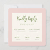 Handwriting Pastel Retro Wedding Rsvp Einladung (Vorderseite)