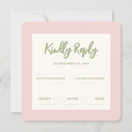 Handwriting Pastel Retro Wedding Rsvp Einladung