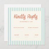 Handwriting Pastel Retro Wedding Rsvp Einladung (Vorne/Hinten)