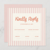 Handwriting Pastel Retro Wedding Rsvp Einladung (Vorne/Hinten)