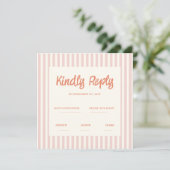 Handwriting Pastel Retro Wedding Rsvp Einladung (Stehend Vorderseite)