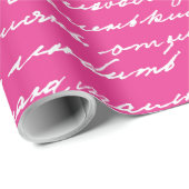 Handwriting Pink Liebe Story Writer Colorful Fun Geschenkpapier (Rolleneckpunkt)